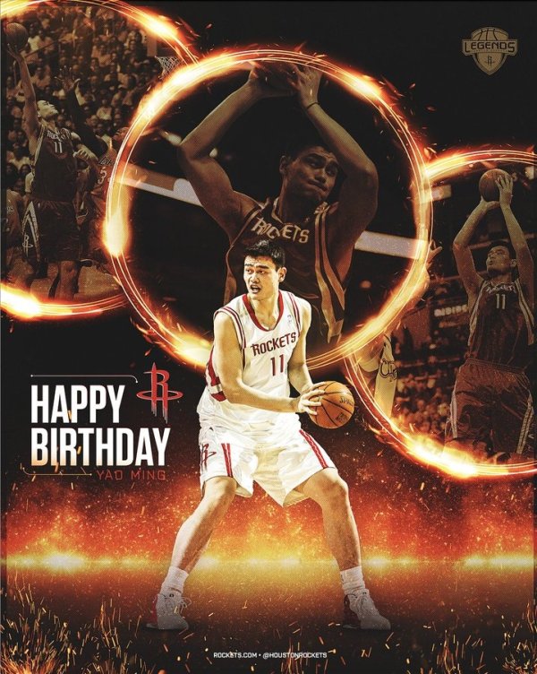 火箭官方祝姚明生日快乐！亚当斯：我刚才还以为我们签下他了😂